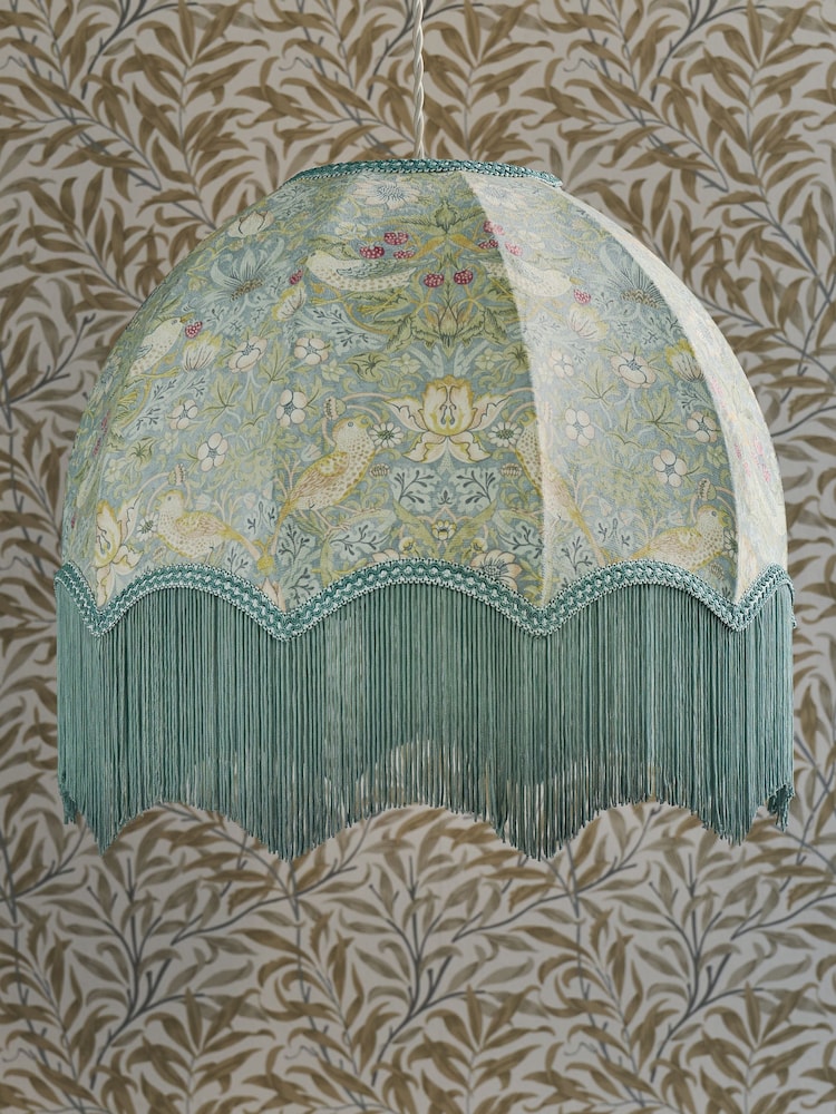 Morris & Co Blue Strawberry Thief Tassel Easyfit Shade - Image 2 of 5