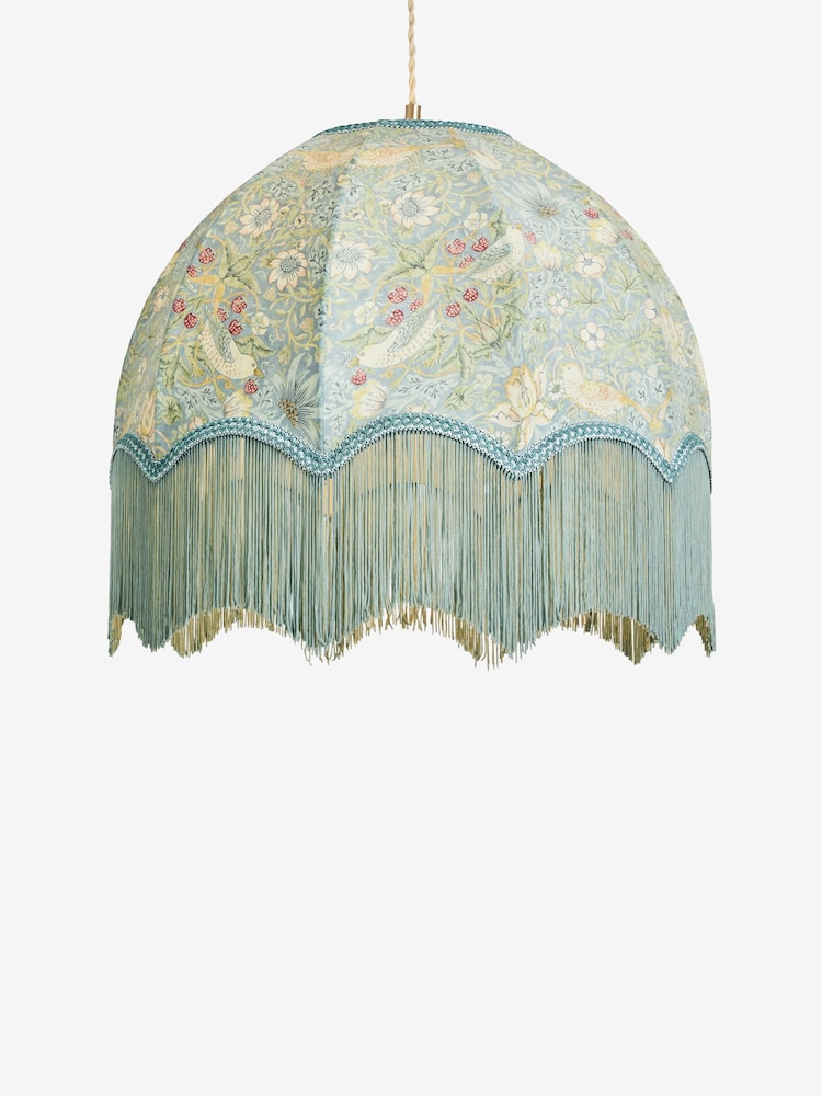 Morris & Co Blue Strawberry Thief Tassel Easyfit Shade - Image 5 of 5