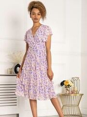 Jolie Moi Purple Gabielle Tiered Midi Dress - Image 2 of 5