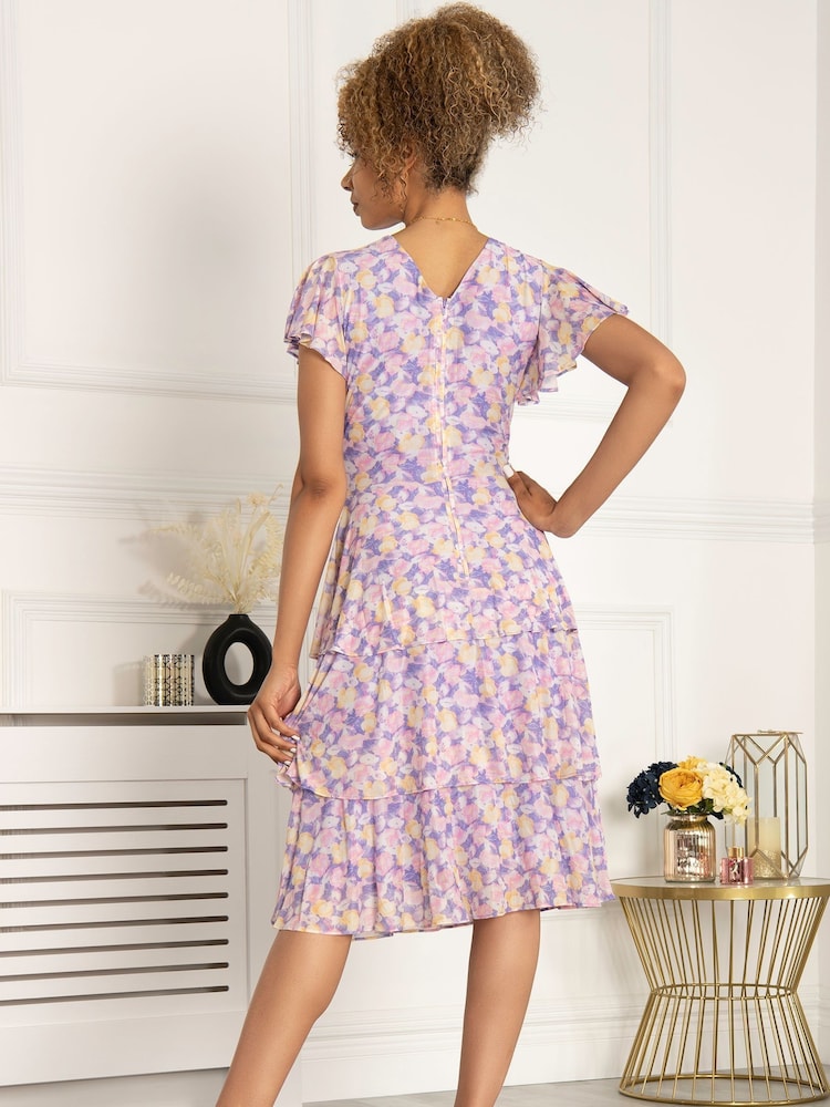 Robe mi-longue Jolie Moi Violet Gabielle à volants - Image 3 of 5