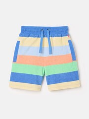 Joules Boys' Give Us A Wave Multi Stripe Relaxed Fit Towelling Shorts - Image 1 of 5