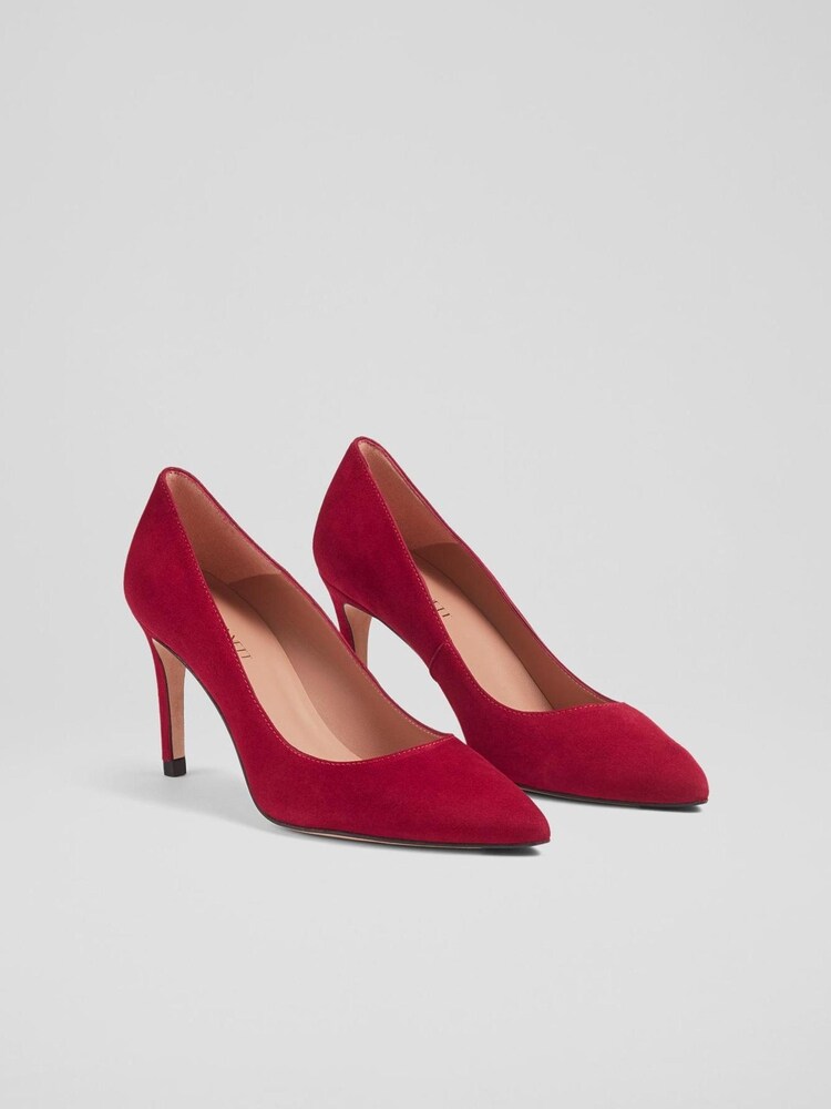 LK Bennett Floret Suede Pointed Toe Courts - Image 2 of 4