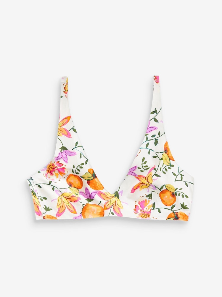 Fruit Print Triangle Crop Bikini Top - Image 4 of 4