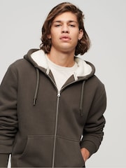 Superdry Vintage Black Essential Borg Lined Zip Hoodie - Image 3 of 8