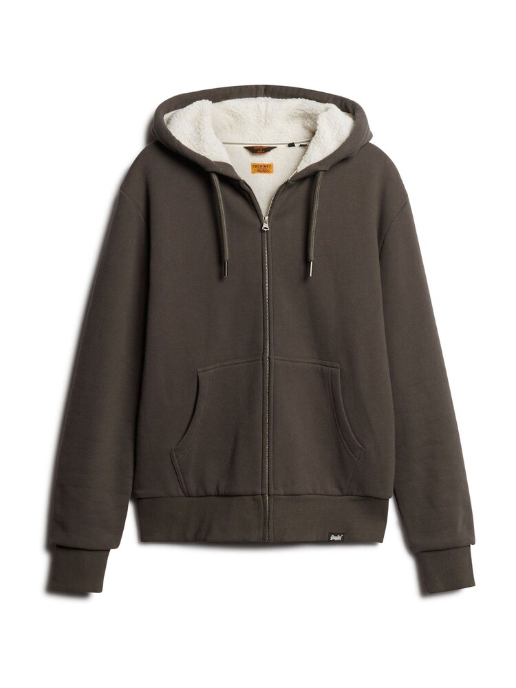 Vintage Black - Bluza Superdry Essential z kapturem, zamkiem i podszewką ze sztucznego kożuszka - Image 5 of 8