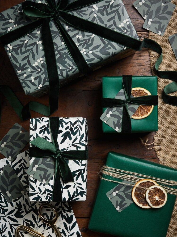 Set of 3 Berries Luxury Craft Christmas Wrapping Paper and Accessories - Image 1 of 5
