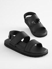 Black Leather Trekker Sandals - Image 1 of 5