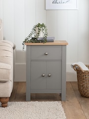 Dove Grey Malvern Oak Effect Storage Side Table - Image 1 of 9