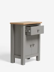 Dove Grey Malvern Oak Effect Storage Side Table - Image 7 of 9