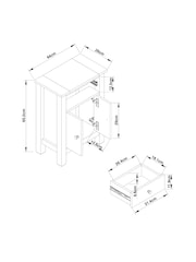 Dove Grey Malvern Oak Effect Storage Side Table - Image 9 of 9