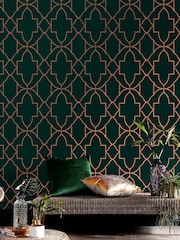 Graham & Brown Green Versailles 10M Wallpaper - Image 1 of 3
