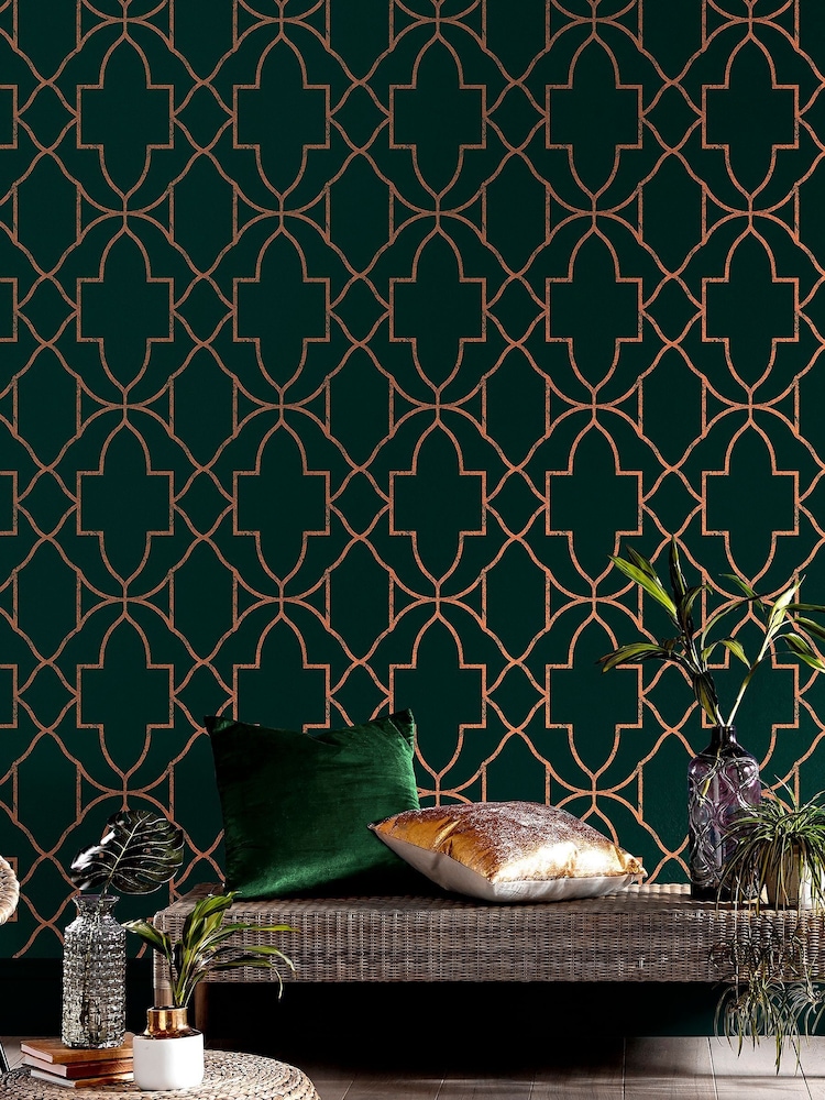 Graham & Brown Green Versailles 10M Wallpaper - Image 1 of 3