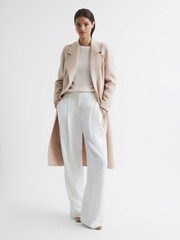 Reiss Ivory/Camel Audrey Colourblock Knitted Jumper - Image 6 of 6