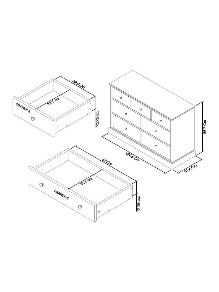Bentley Designs Soft Grey Ashby 7 Drawer Chest - Image 4 of 4