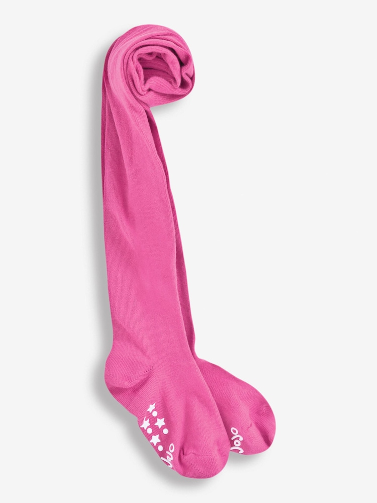 JoJo Maman Bébé Fuchsia Pink Cotton Rich Plain Tights - Image 1 of 1