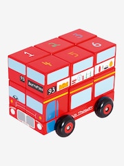 JoJo Maman Bébé London Bus Wooden Block Stacker - Image 1 of 2