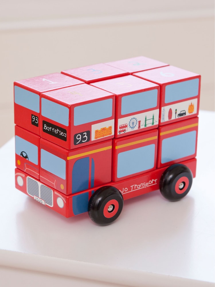 JoJo Maman Bébé London Bus Wooden Block Stacker - Image 2 of 2