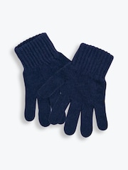 JoJo Maman Bébé Navy Plain Knitted Gloves - Image 1 of 2