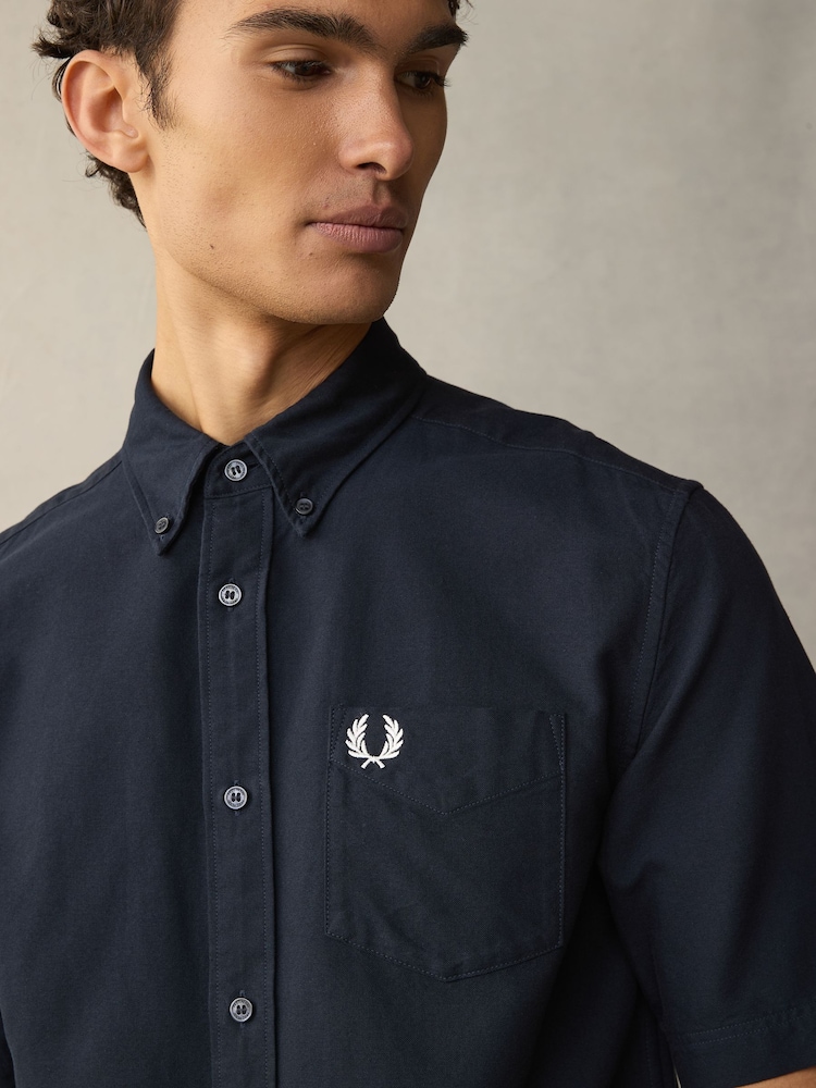 Marineblauw - Fred Perry SS Oxford overhemd - Image 4 of 9