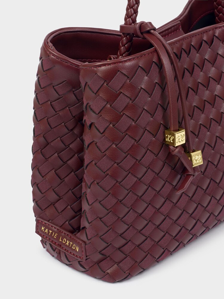 Katie Loxton Red Nova Hand Woven Top Handle Bag - Image 6 of 6