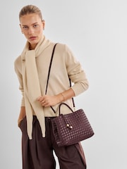 Katie Loxton Red Nova Hand Woven Top Handle Bag - Image 8 of 11