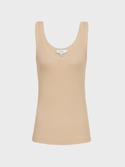 Reiss Neutral Violet Scoop Neck Jersey Vest Top - Image 2 of 5