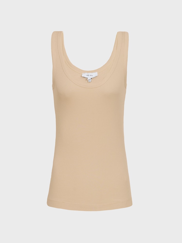 Reiss Neutral Violet Scoop Neck Jersey Vest Top - Image 2 of 5