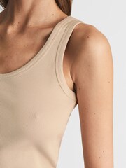 Reiss Neutral Violet Scoop Neck Jersey Vest Top - Image 4 of 5
