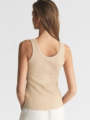 Reiss Neutral Violet Scoop Neck Jersey Vest Top - Image 5 of 5