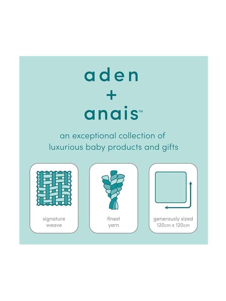 حزمة من 4 بطانيات موسلين قطن 100% Essentials من Aden + Anais - صورة 5 من 5