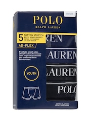 Polo Ralph Lauren Grey Cotton Stretch Logo Boxers 5 Pack - Image 5 of 17