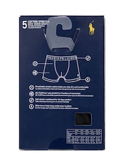 Polo Ralph Lauren Grey Cotton Stretch Logo Boxers 5 Pack - Image 7 of 17