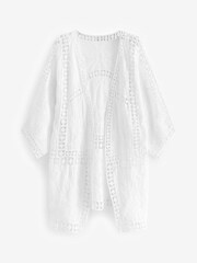 Creme - Langer Häkel-Kimono - Bild 5 von 5