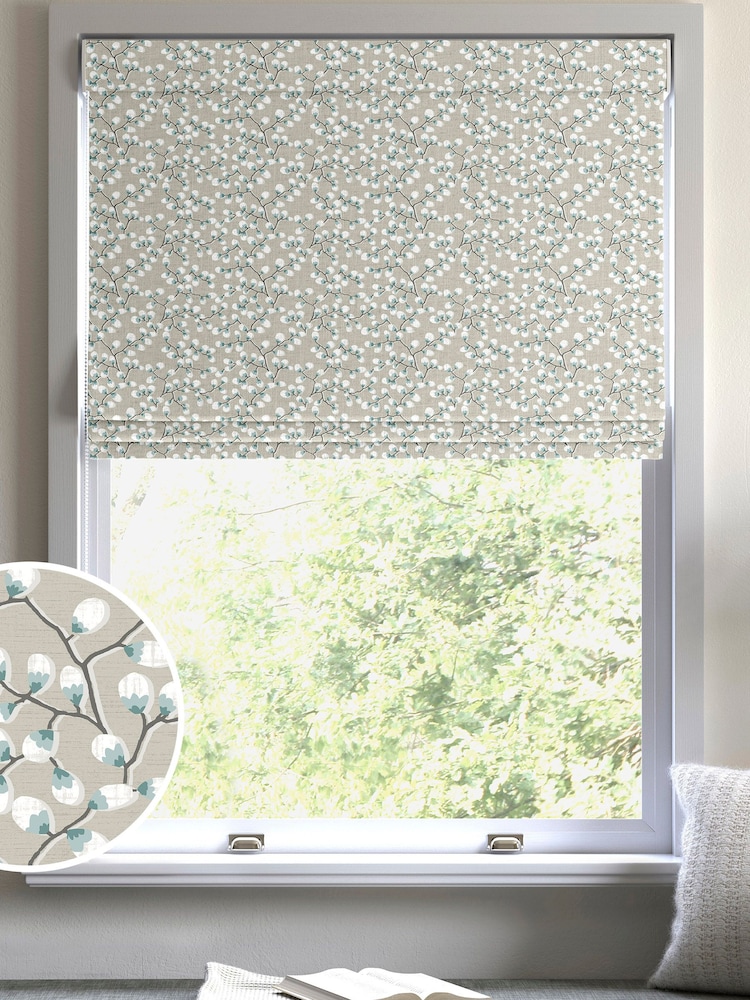 Seafoam Teal Walsh Made To Measure Roman 100% Cotton Blinds - Image 1 of 6
