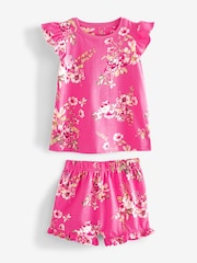 Pink/Blue Floral Short Pyjamas 3 Pack (9mths-16yrs) - Image 4 of 7