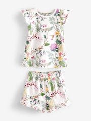 Pink/Blue Floral Short Pyjamas 3 Pack (9mths-16yrs) - Image 5 of 7