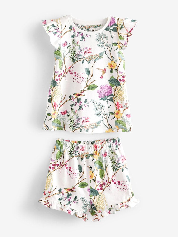 Pink/Blue Floral Short Pyjamas 3 Pack (9mths-16yrs) - Image 5 of 7