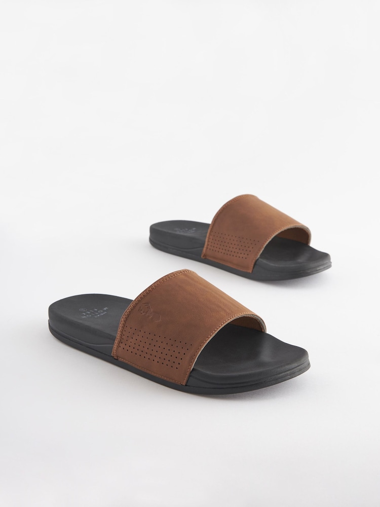 Tan Brown Motionflex Sliders - Image 2 of 6