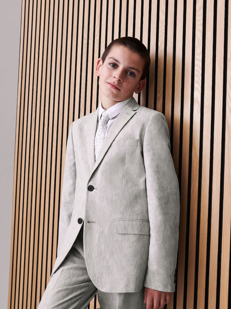 Grey Linen Blend Suit Jacket (12mths-16yrs) - Image 1 of 7