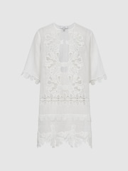 Reiss White Etta Embroidered Kaftan - Image 2 of 7