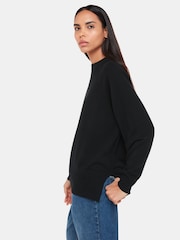 Whistles Black Ultimate Cashmere Crew Neck Jumper - Image 4 of 5