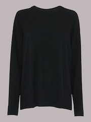Whistles Black Ultimate Cashmere Crew Neck Jumper - Image 5 of 5