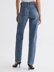 Reiss Mid Blue Boston Mid Rise Straight Leg Jeans - Image 5 of 9