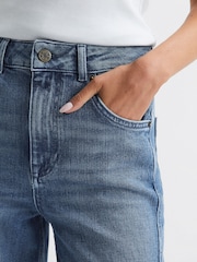 Reiss Mid Blue Boston Mid Rise Straight Leg Jeans - Image 7 of 9
