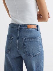 Reiss Mid Blue Boston Mid Rise Straight Leg Jeans - Image 9 of 9