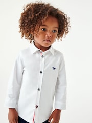 White Long Sleeve Trimmed Oxford Shirt (3mths-7yrs) - Image 1 of 9