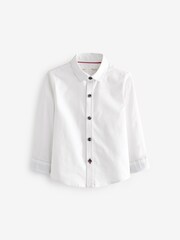 White Long Sleeve Trimmed Oxford Shirt (3mths-7yrs) - Image 6 of 9