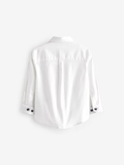 White Long Sleeve Trimmed Oxford Shirt (3mths-7yrs) - Image 7 of 9