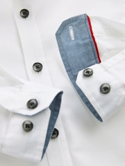 White Long Sleeve Trimmed Oxford Shirt (3mths-7yrs) - Image 9 of 9