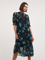JD Williams Mono Print Midi Smock Dress With Camisole Slip - Image 1 of 4